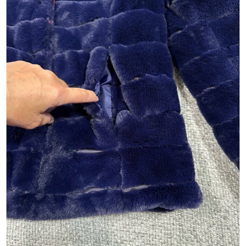 Claire Desjardins‎ Jacket Womens XS Reversible Faux Fur Wearable Art Watercolor - Picture 10 of 15